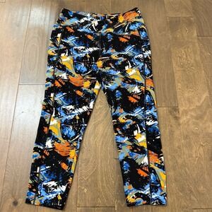 Cali Active Leggings Womens Size L‎ High Rise Abstract Print Yoga Blue